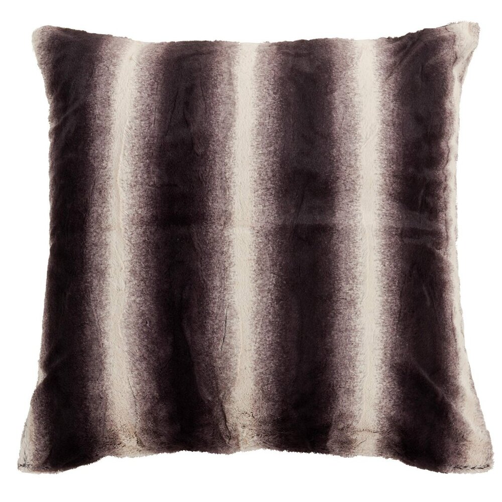 Black & White Faux Rabbit Fur Palette Throw Pillow – 28” with Inserts